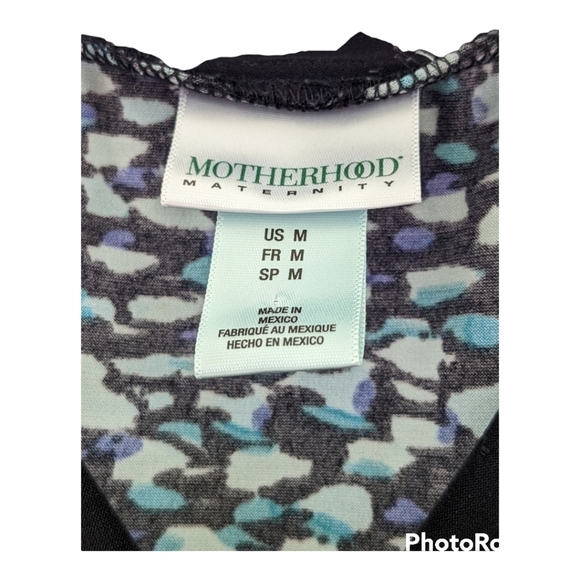 Motherhood Maternity Black, teal and white tunic Size Medium Flattering Comfort - Picture 5 of 7